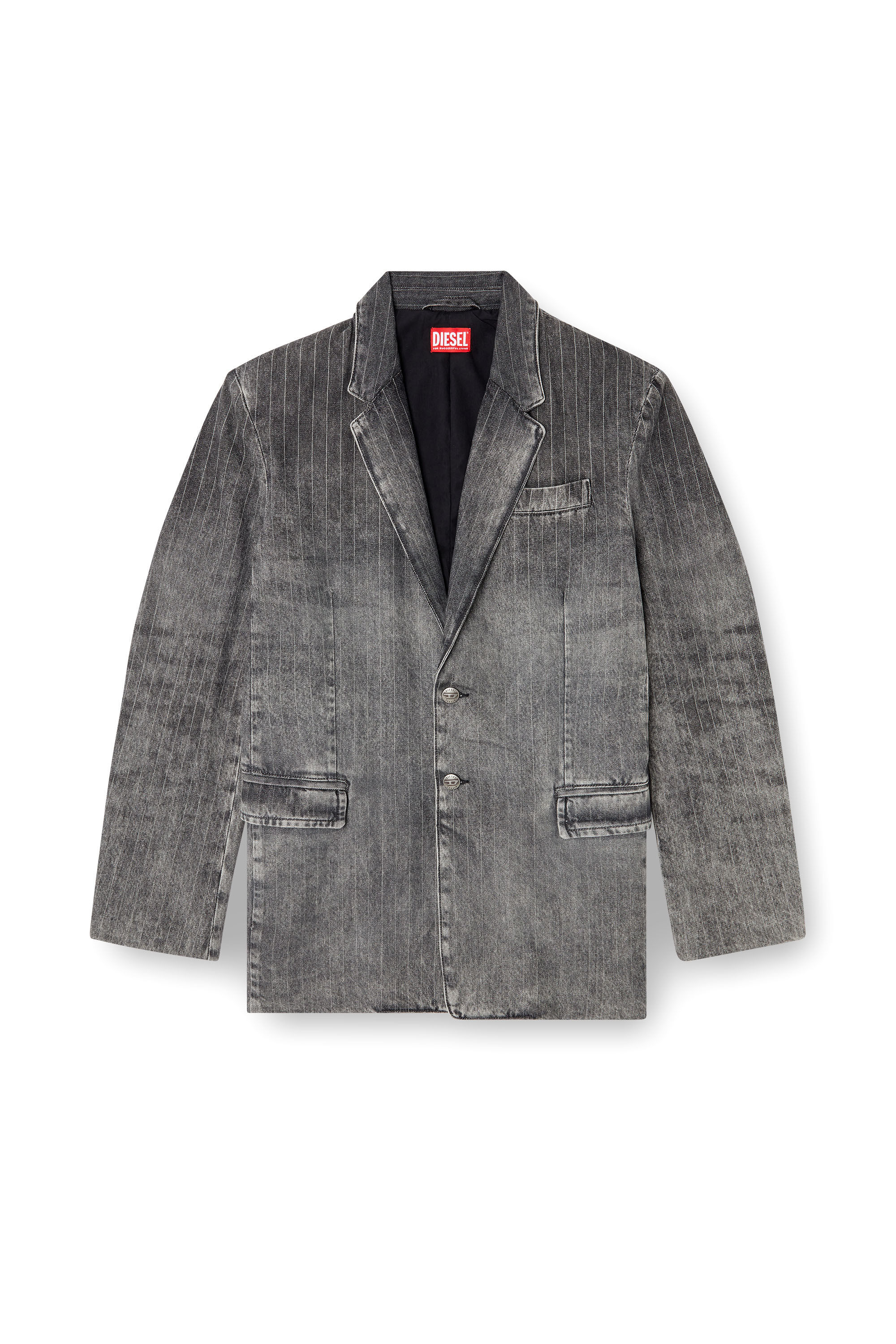 Diesel - D-REGER-S, Unisex's Blazer in tailoring pinstripe denim in Black - 2