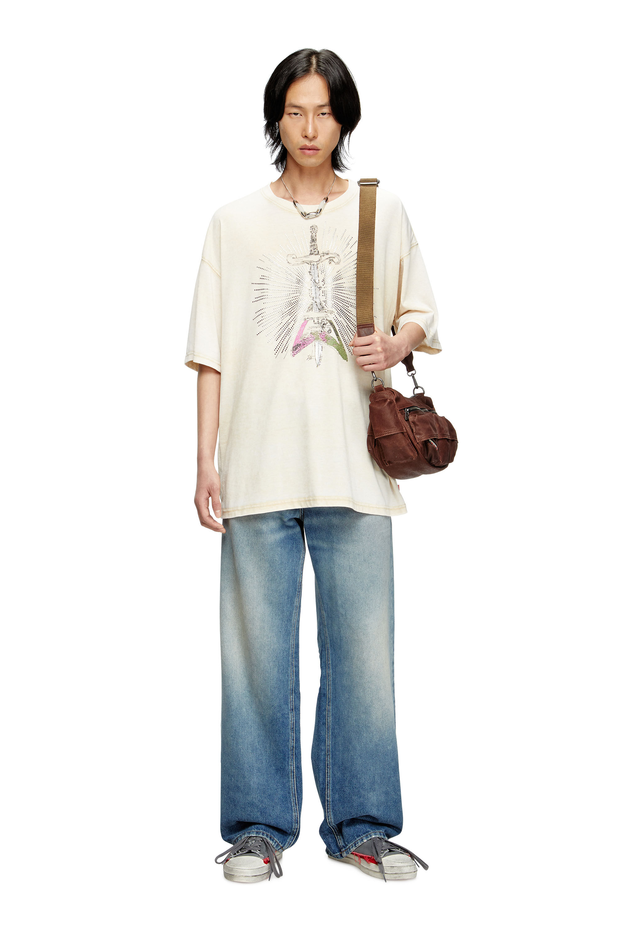 Diesel - MULTI-PKTS SHOULDER BAG X, Unisex's Multi-Pockets - Cotton bag with multiple pockets in Brown - 5