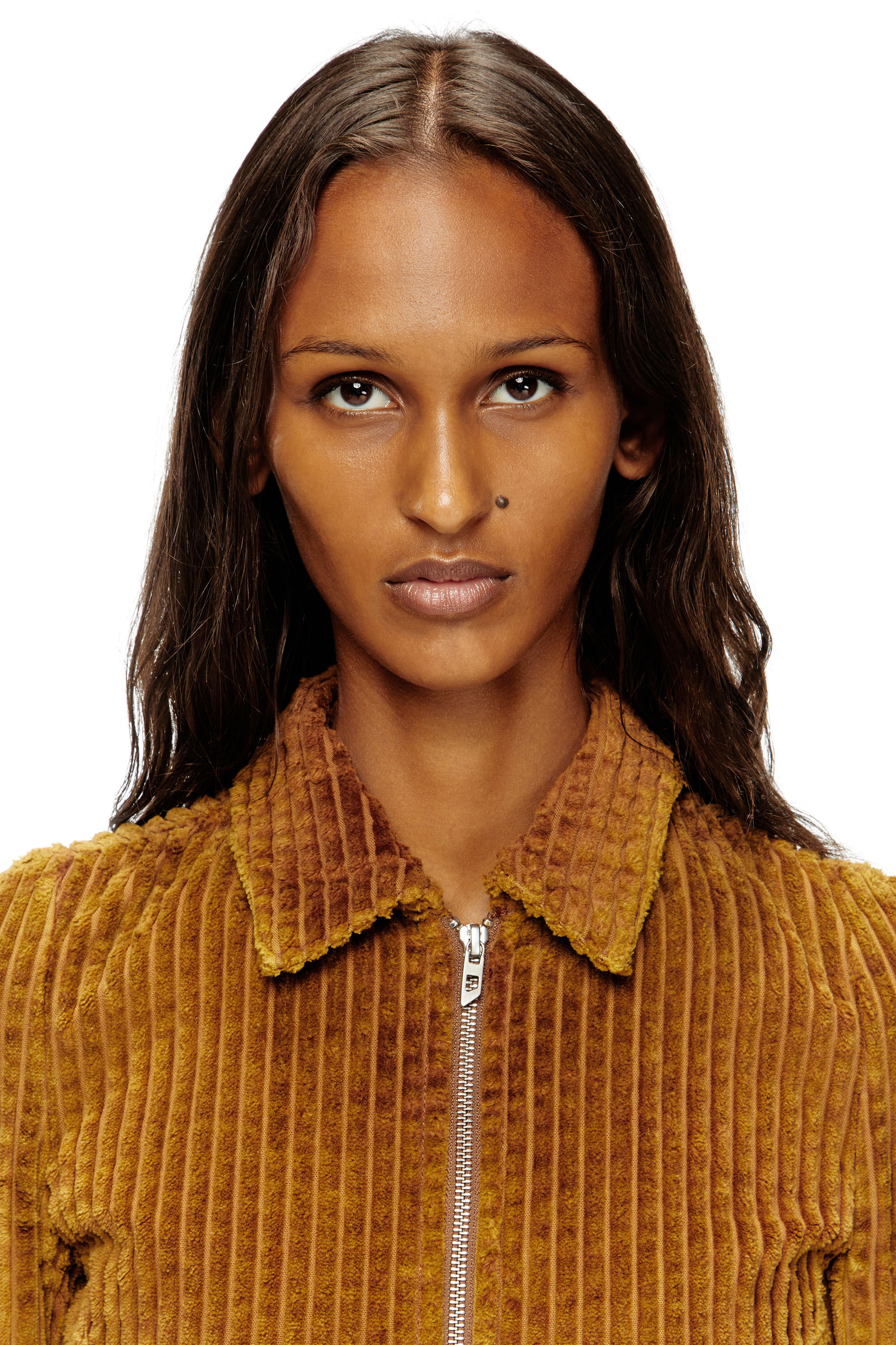Diesel - G-ENEA, Woman's Shirt-jacket in cotton corduroy in Light Brown - 5