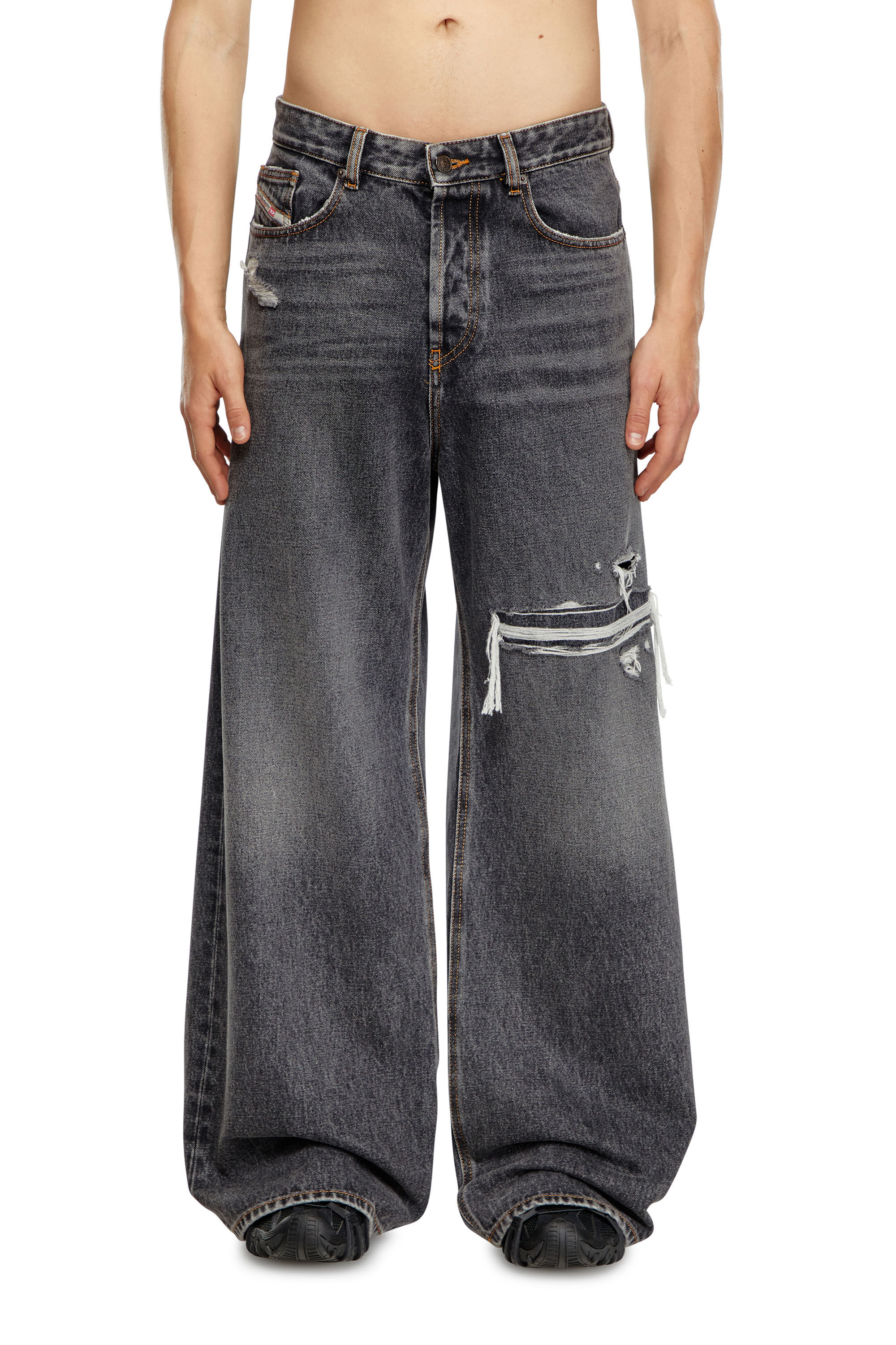 Diesel - Man's Relaxed Jeans D-Rise 007F6, Black/Dark grey - 3