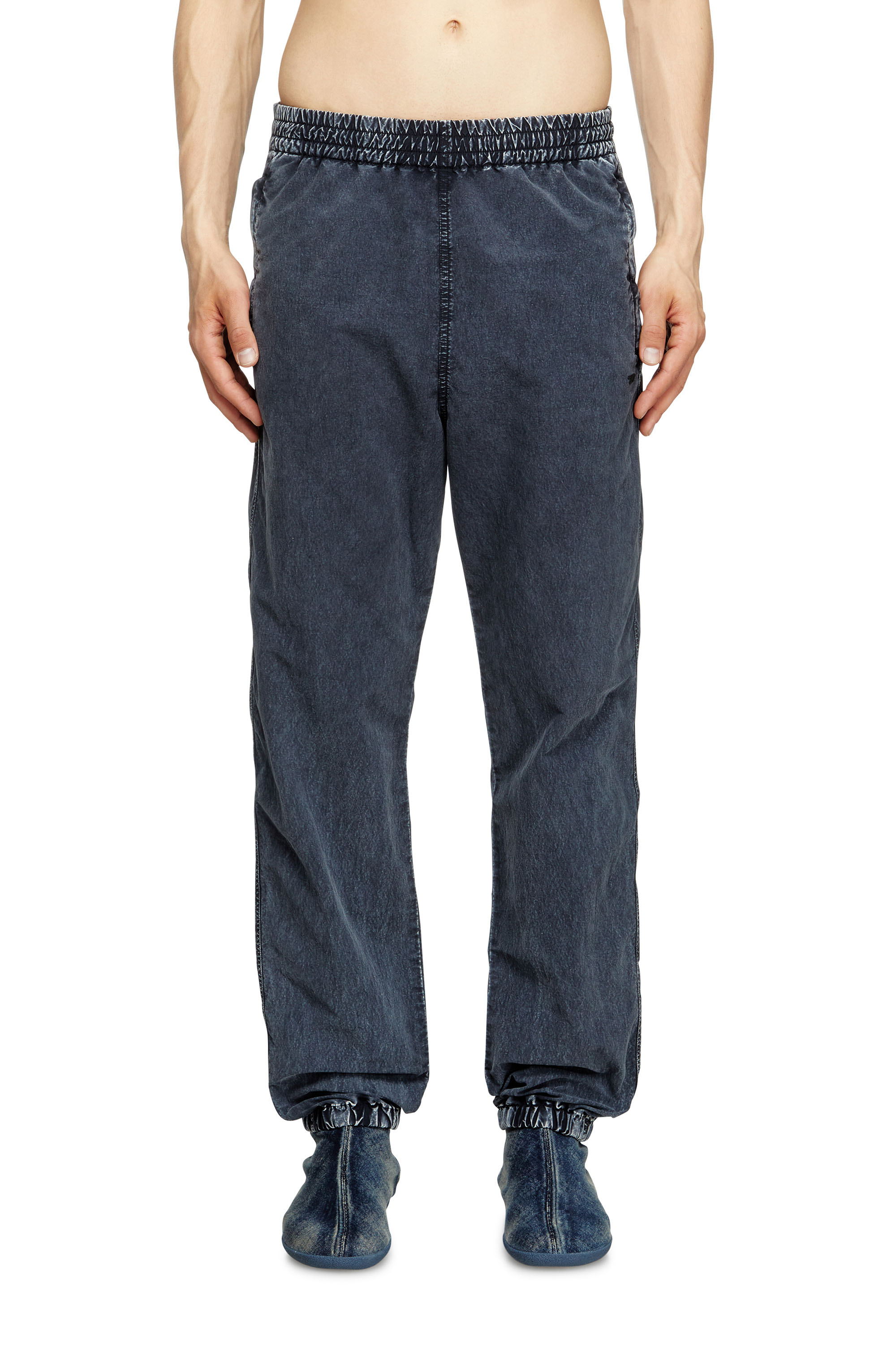 Diesel - P-WILSON, Man's Pants in recycled nylon taslan in Dark Blue - 2