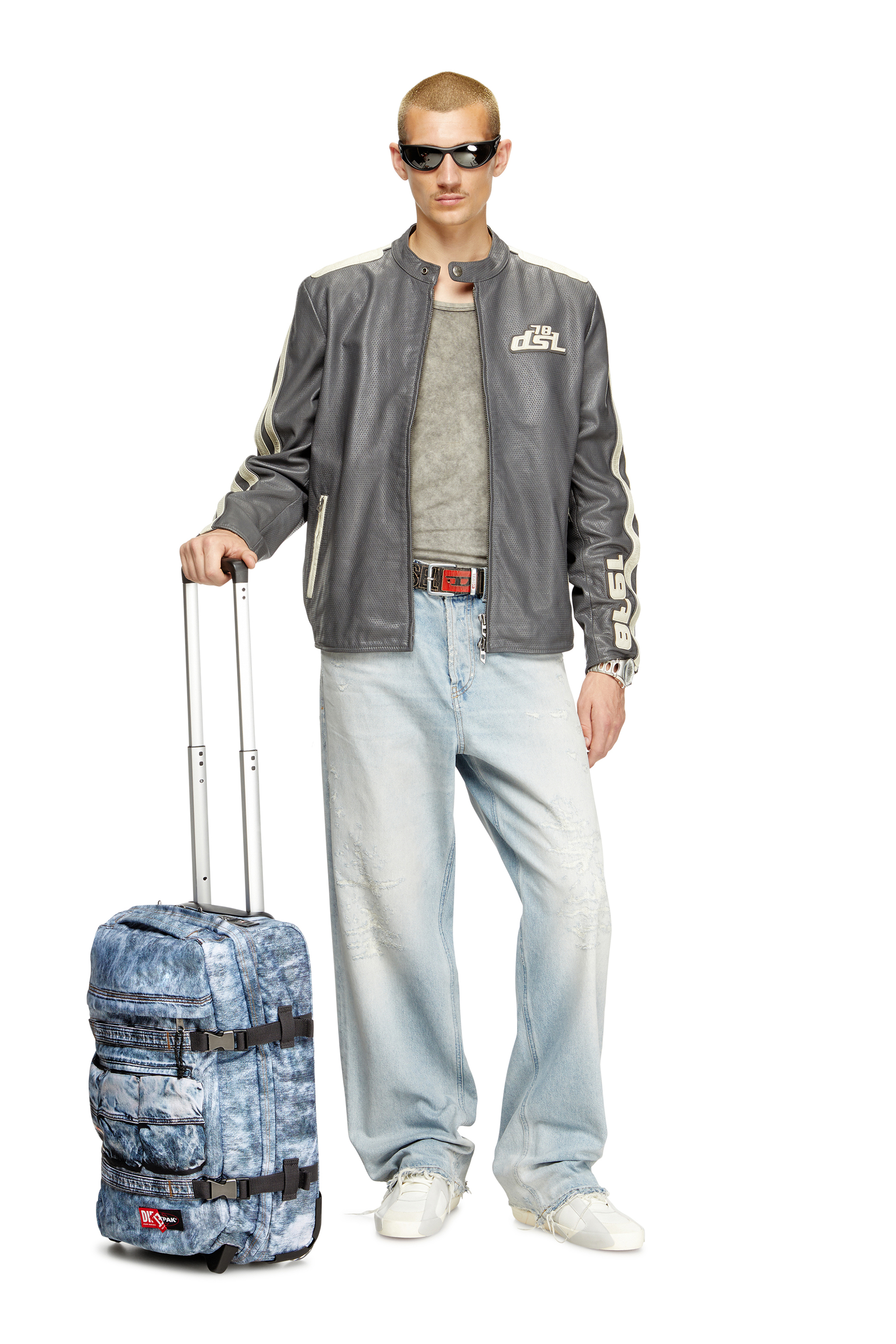Diesel - DIESEL TRANSIT'R S, Unisex's Cabin bag in trompe l'oeil denim in Blue - 2