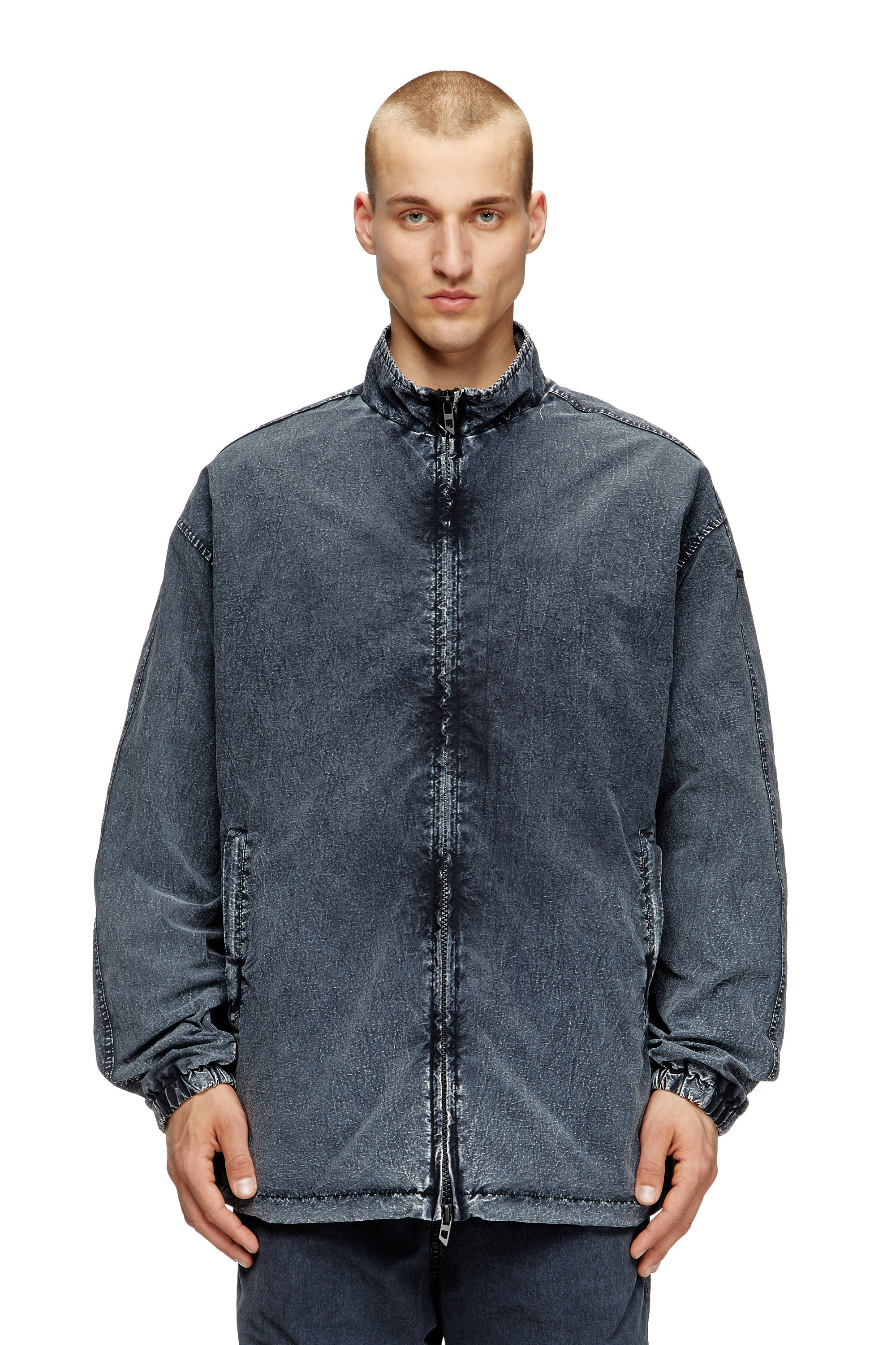 Diesel - J-WILSON, Man's Jacket in recycled nylon taslan in Dark Blue - 1