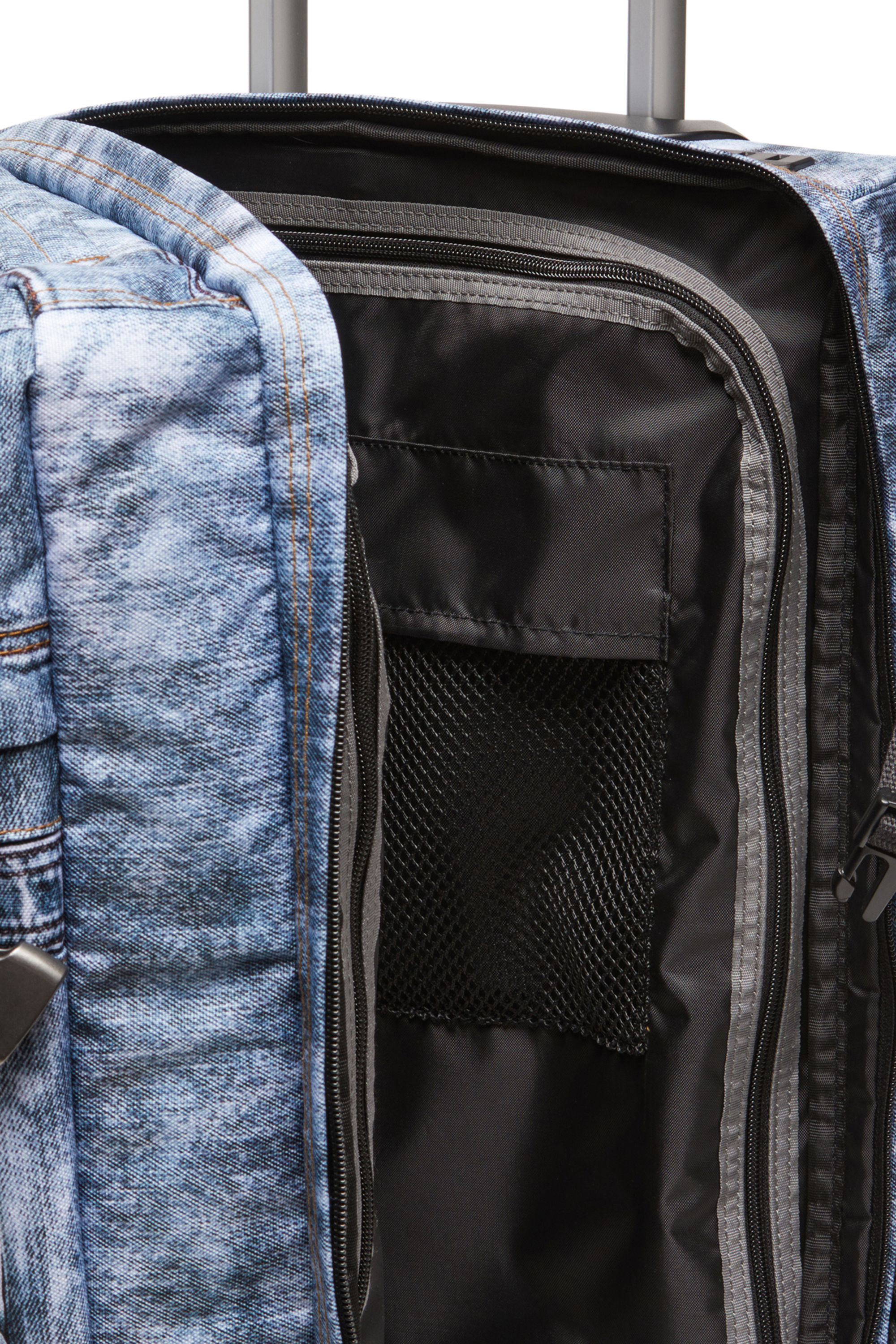 Diesel - DIESEL TRANSIT'R S, Unisex's Cabin bag in trompe l'oeil denim in Blue - 4