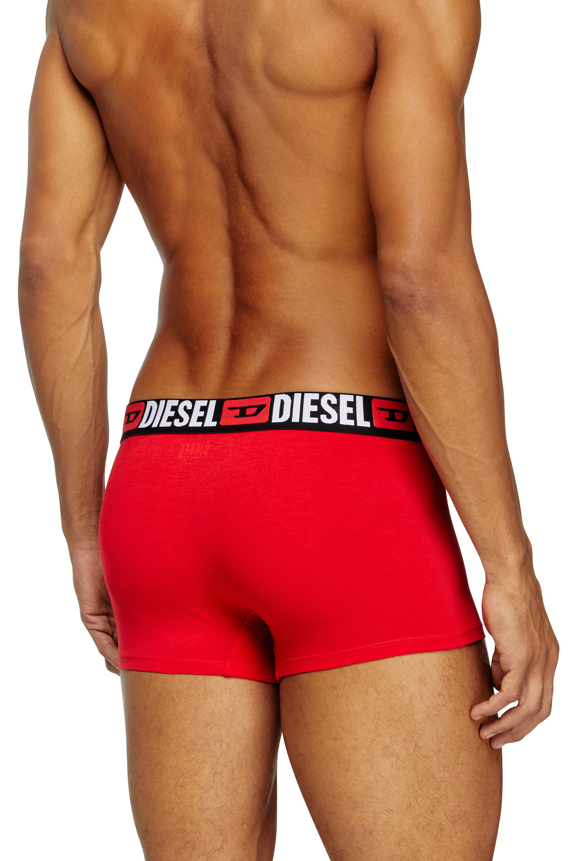 Diesel - UMBX-DAMIENTHREEPACK, Man's Three-pack of all-over logo waist boxers in Red/Grey - 3