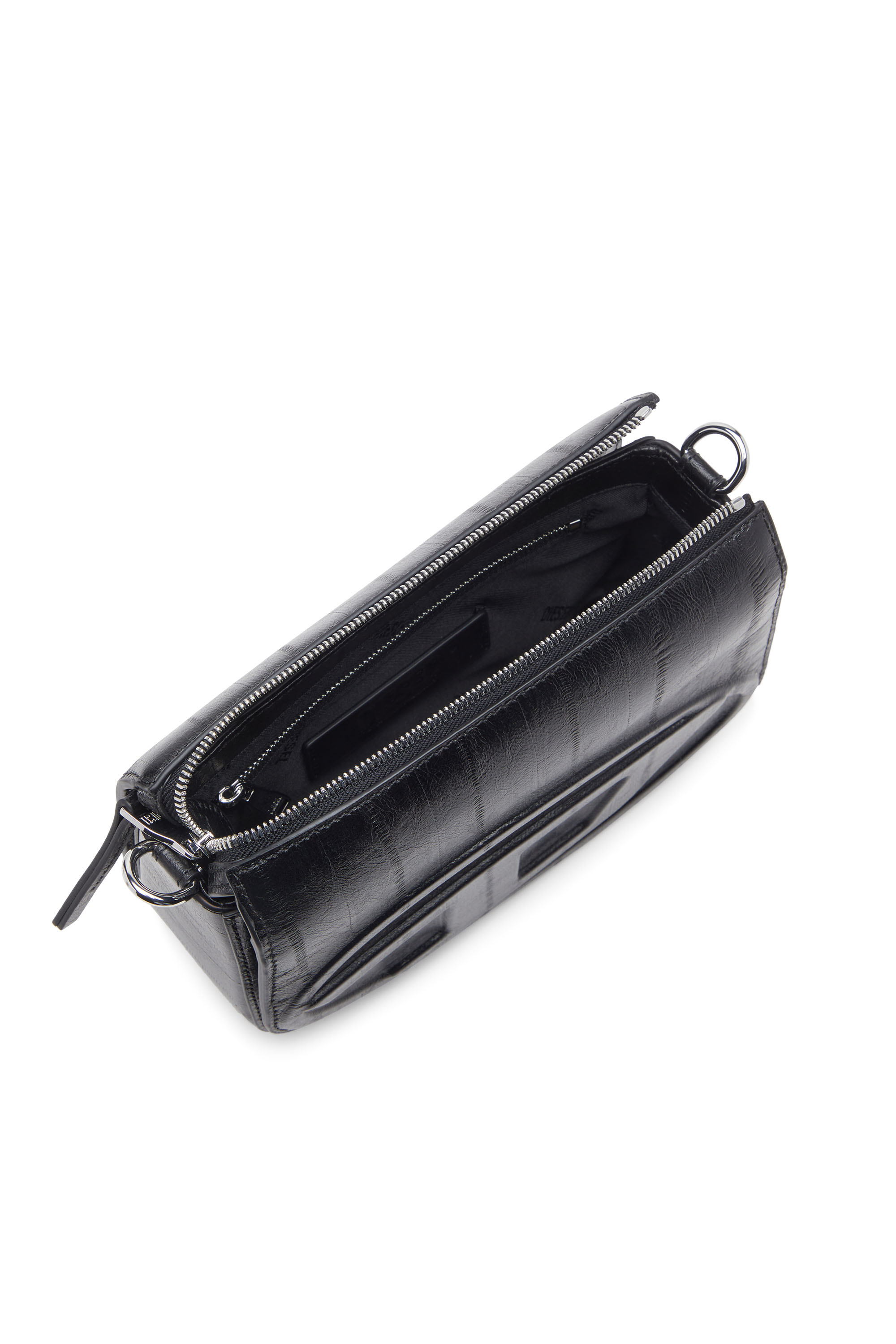 Diesel - 1DR CAMERA BAG, Unisex's 1DR-Camera bag in eel-effect leather in Black - 4
