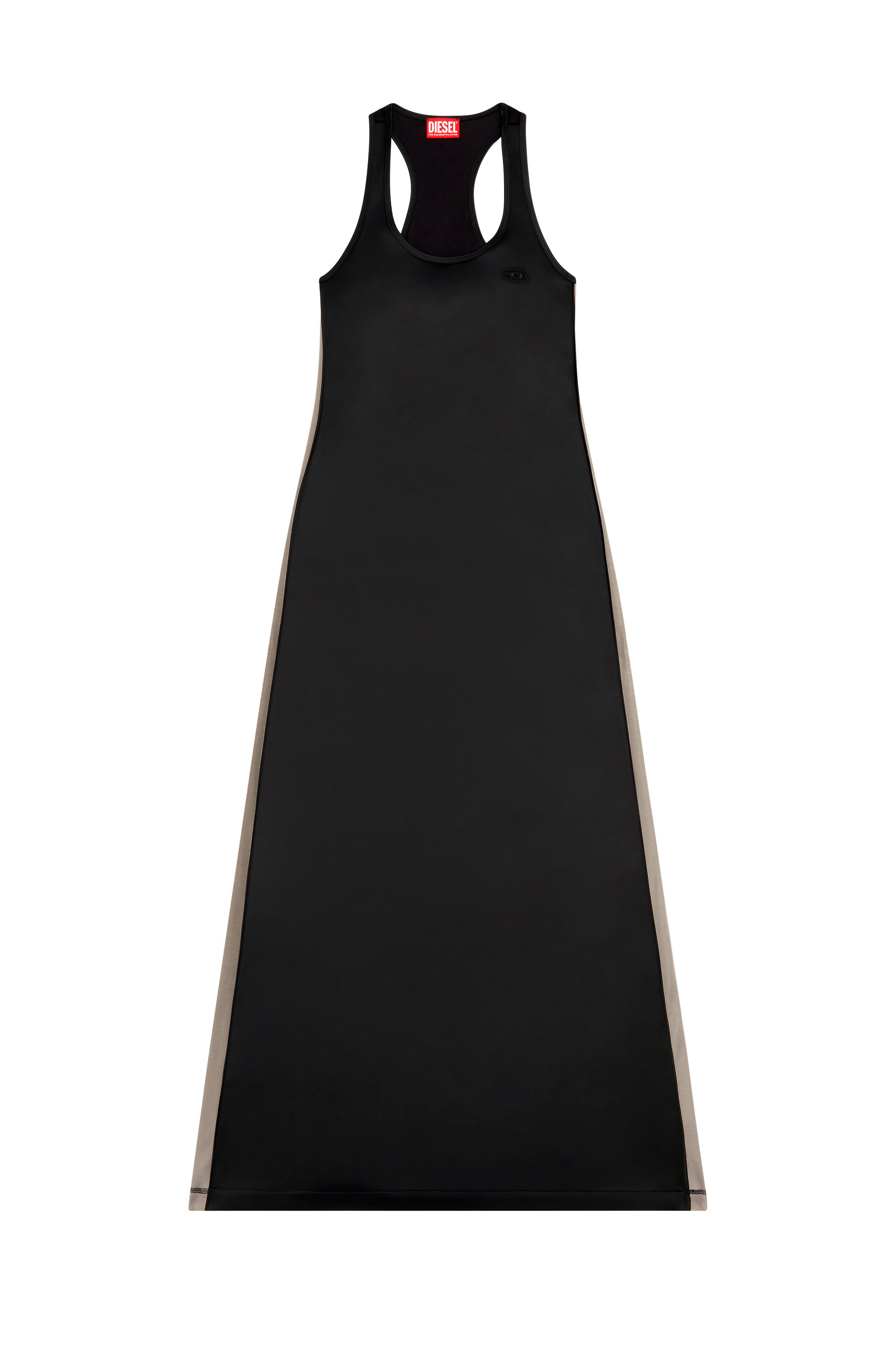 Diesel - D-ARLYN N, Woman's Long dress in stretch satin and jersey in Black - 2