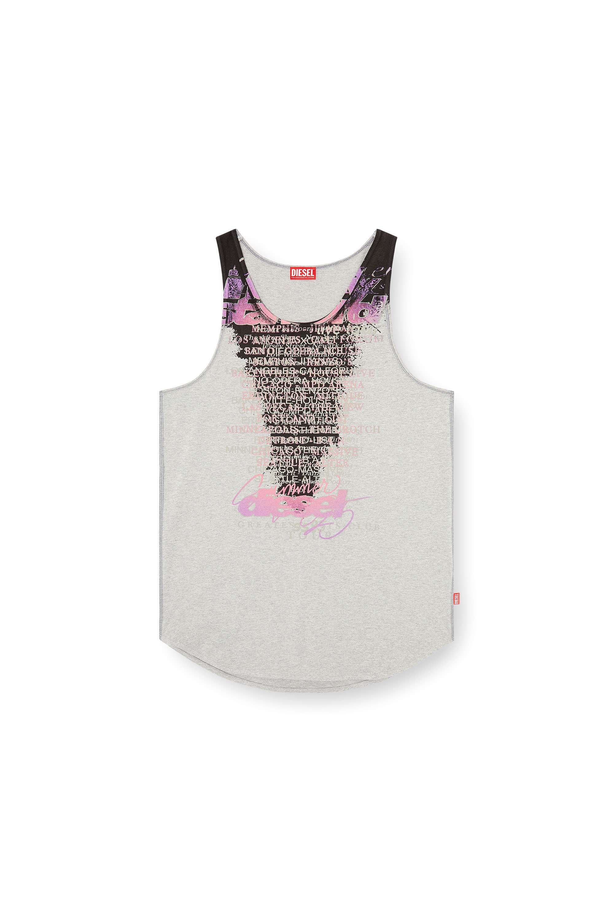 Diesel - T-SHAN, Unisex's Tank top with lyrics print in Grey - 3